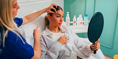 donna che fa controllo per medicina estetica pinto medical